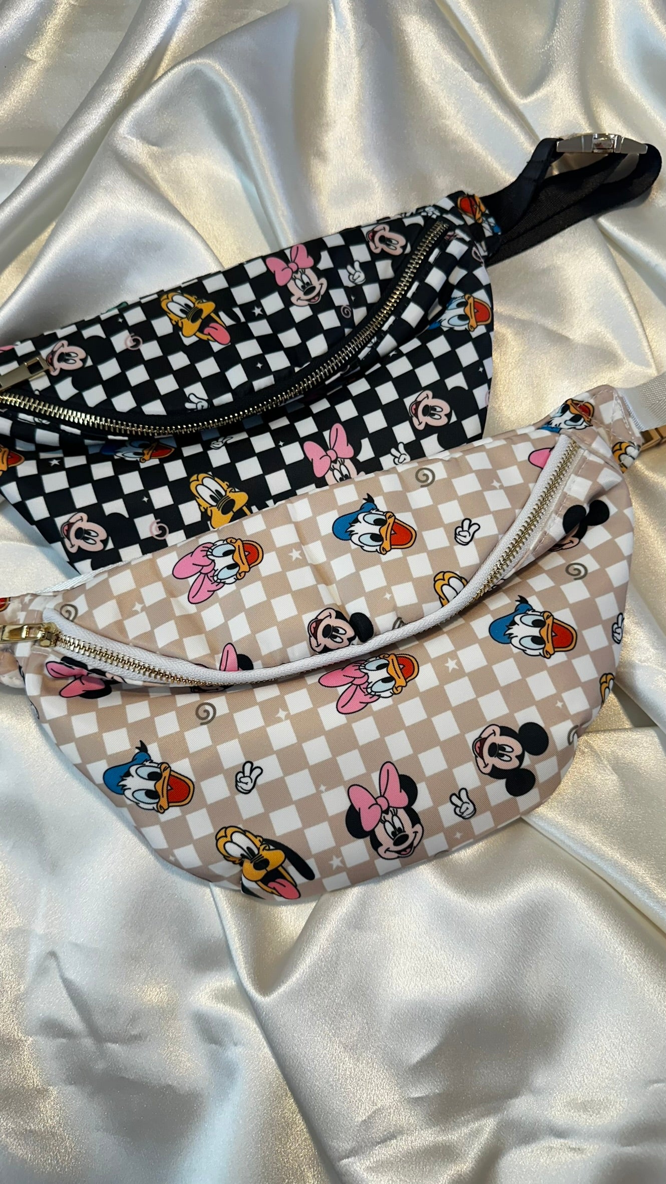 Neutral Checkerboard Friends Fanny Pack