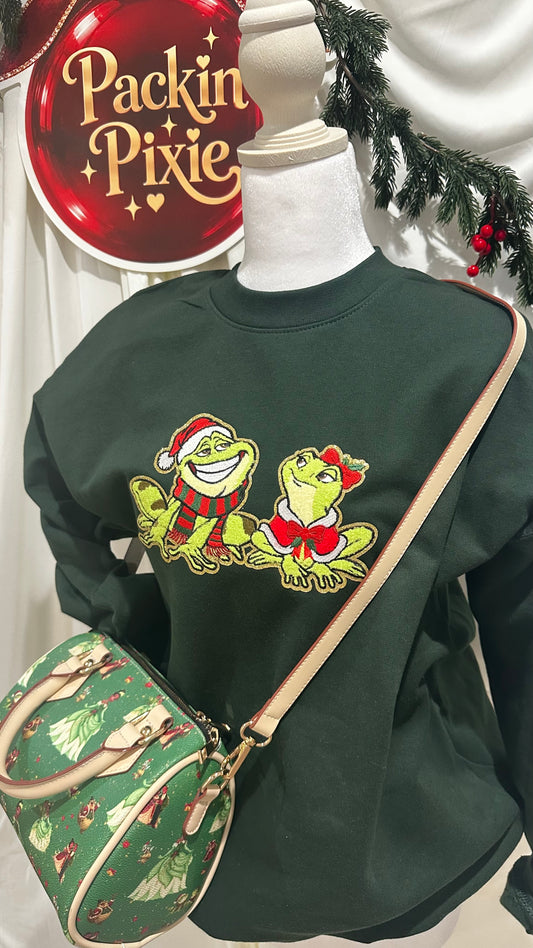 Mistletoe in the Bayou | Chenille & Embroidered Patch Sweatshirt