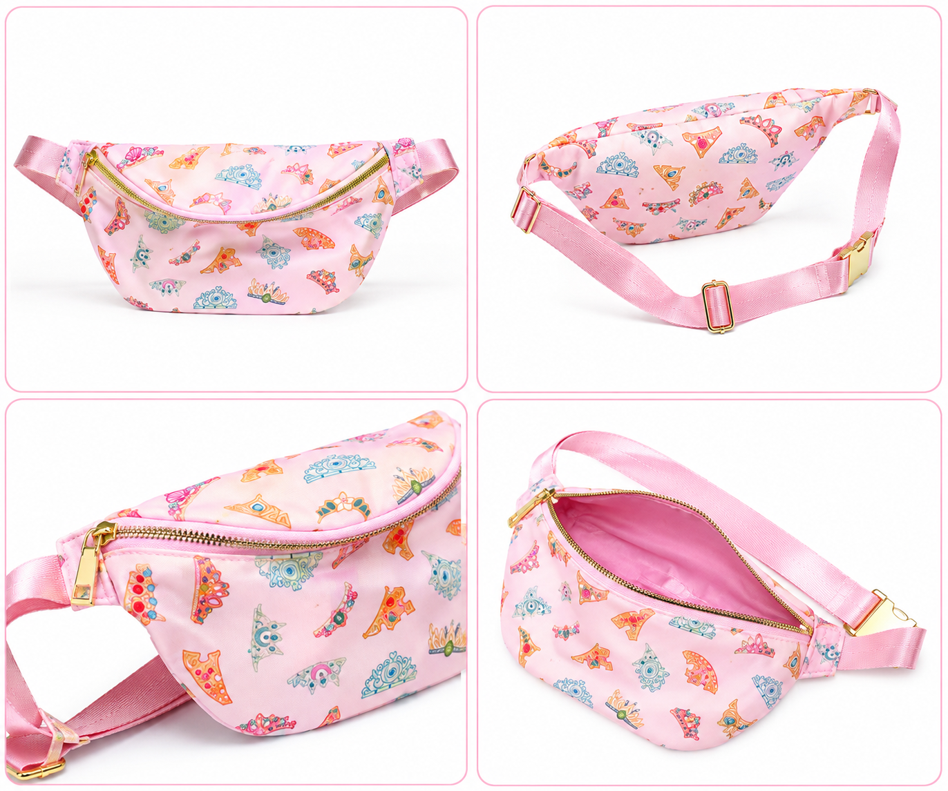 Pink Princess Crowns Fanny Pack