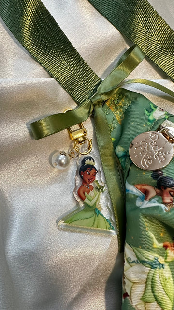 🐸 Bayou Princess Charm Keychain (Bow & Pearl)