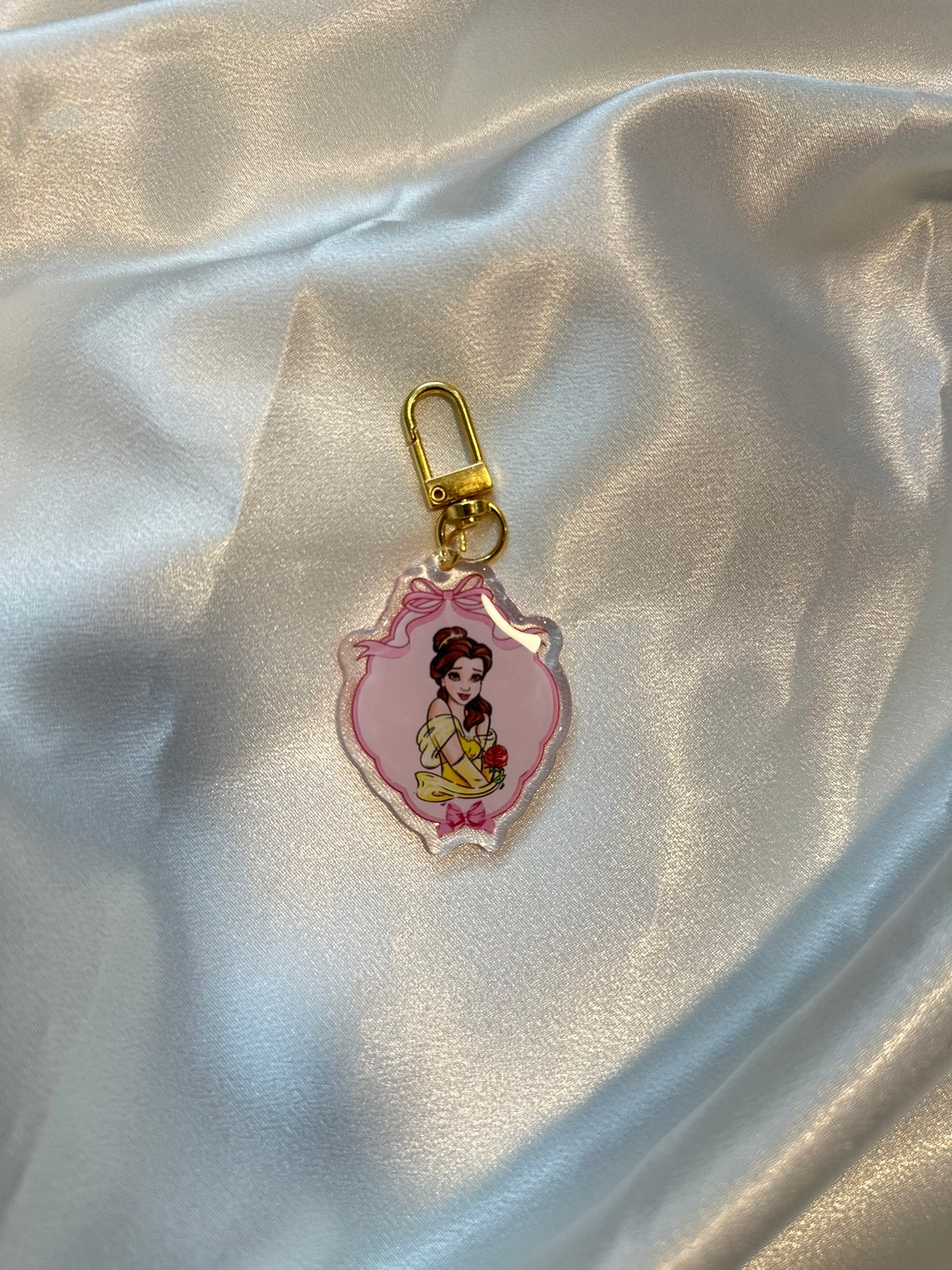 🌹 Enchanted Rose Princess Charm Keychain 🌹