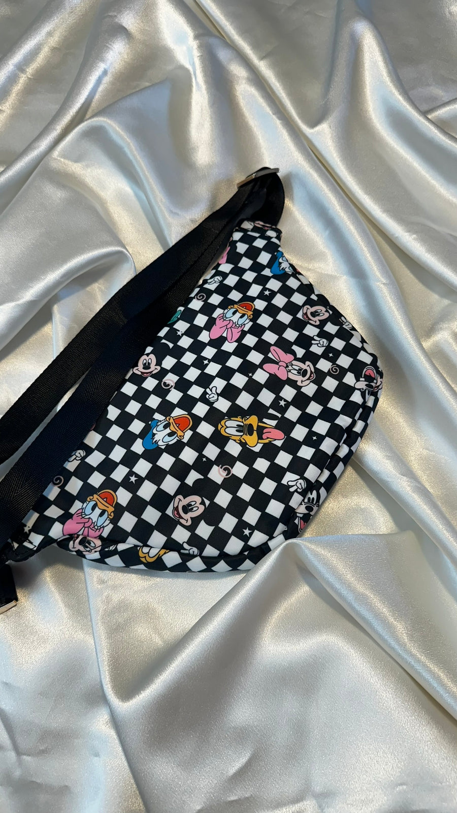 Black and White Checkerboard Friends Fanny Pack