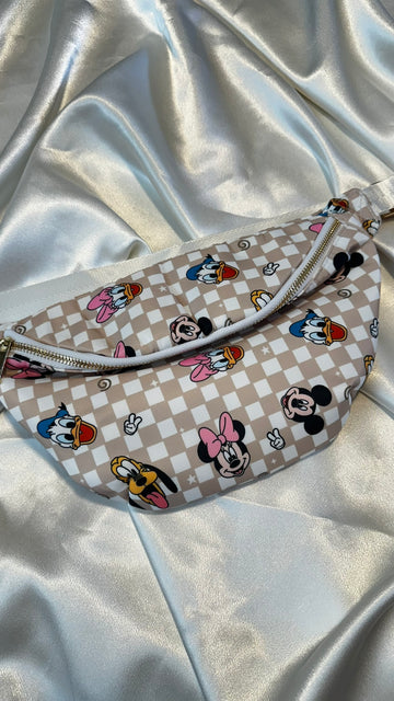 Neutral Checkerboard Friends Fanny Pack