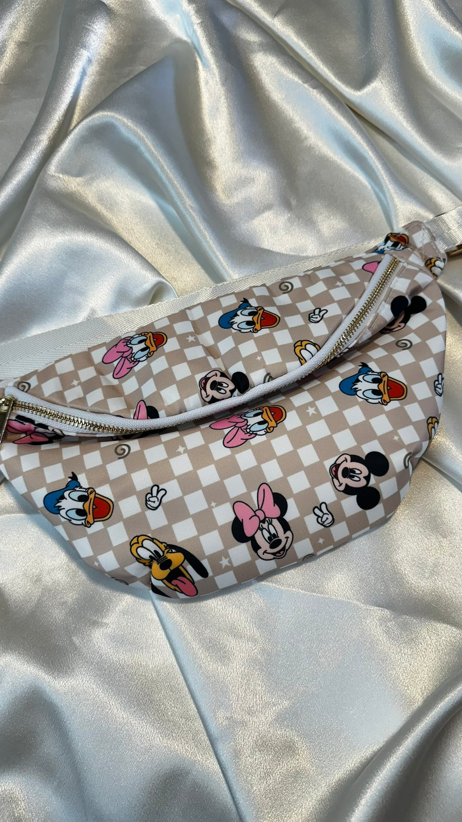 Neutral Checkerboard Friends Fanny Pack