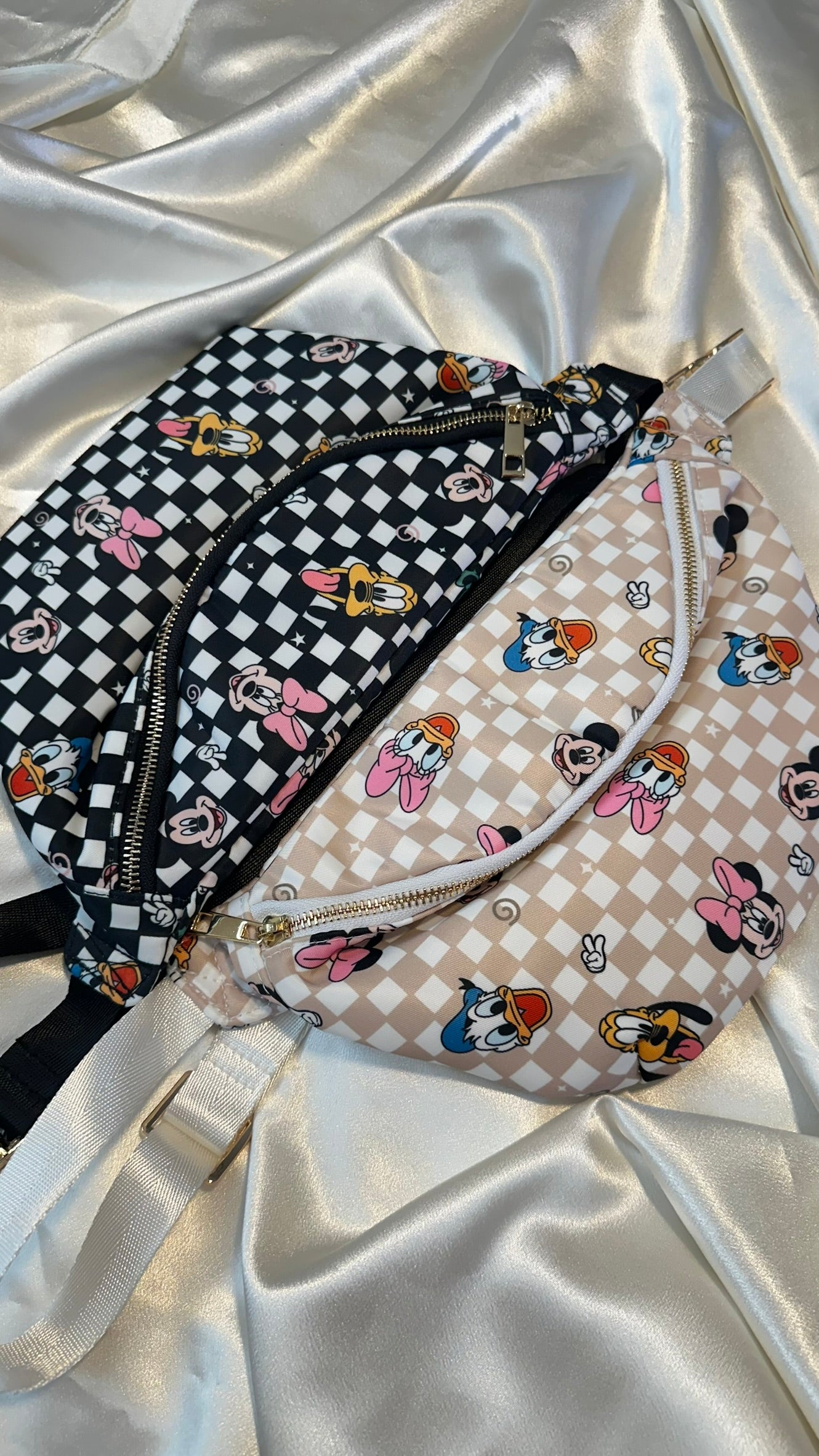 Neutral Checkerboard Friends Fanny Pack